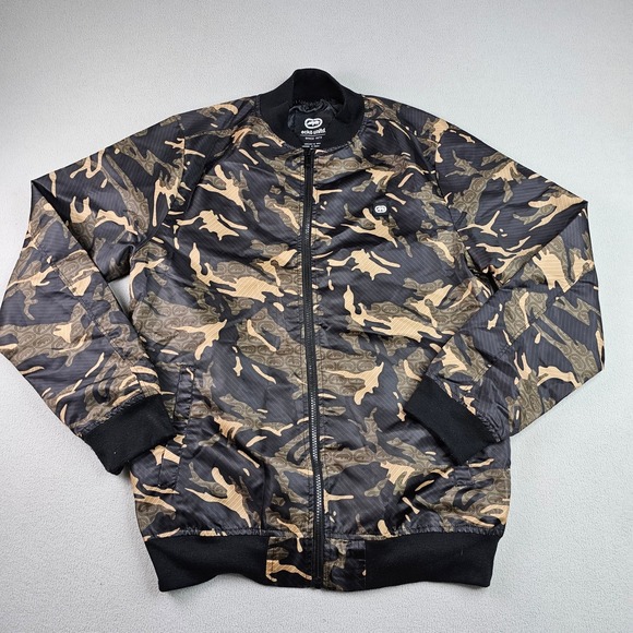 Ecko Unltd Camo Bomber Jacket Men's Small size Polyester Full Zip Streetwear Y2K - Picture 2 of 16